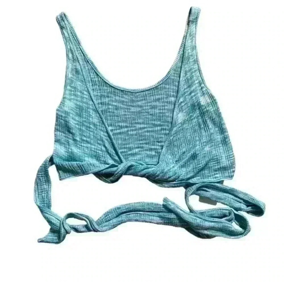 NWT L*SPACE Anthropologie Zephyr Crop Top in Poolside Blue Size XL - Picture 6 of 9